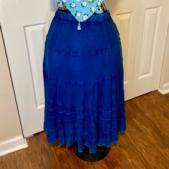 Studio West Skirts Studio West Apparel Tiered Denim Skirt Size Xl